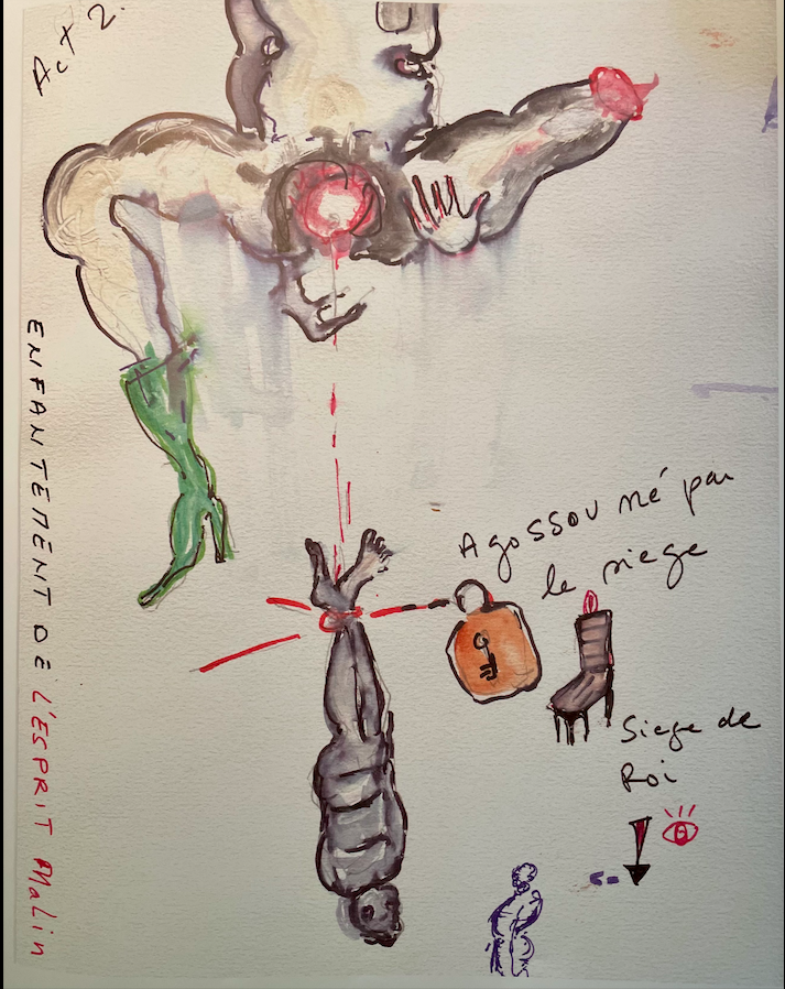 Dominique Zinkpè, multimedia drawings (2013)