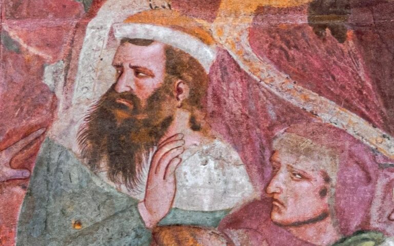 “Dante depicted ‘being sent to burn in hell’ in 700-year-old fresco”