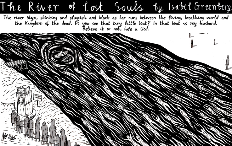 Isabel Greenberg’s “The River of Lost Souls” (2013 graphic short story)