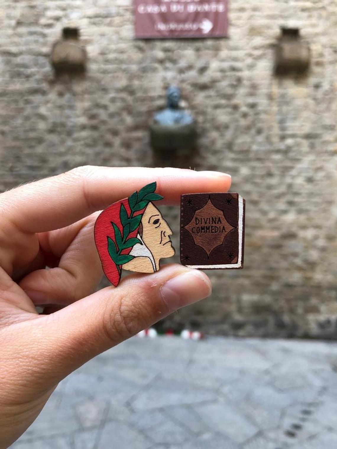 Dante and Commedia pins