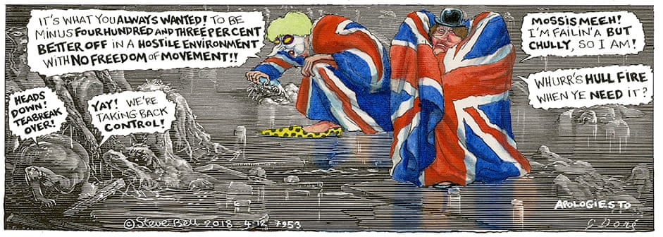 Steve Bell, “Brexit Hell” (2018)