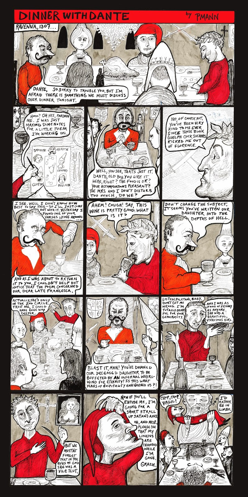 Peter Mann, “Dinner with Dante” (2014)