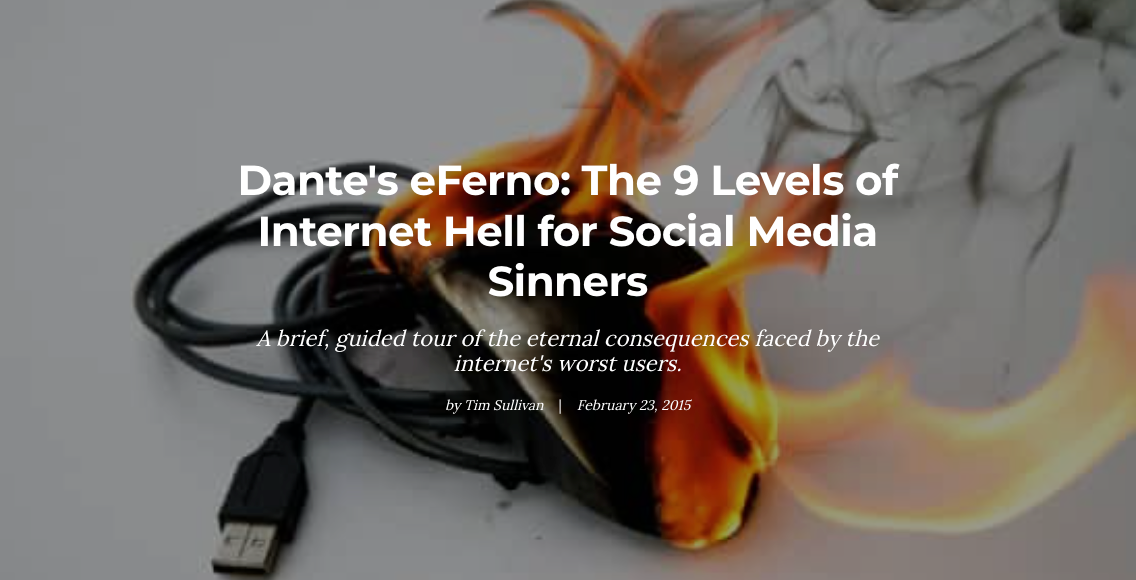 Tim Sullivan, “Dante’s eFerno,” (2015)