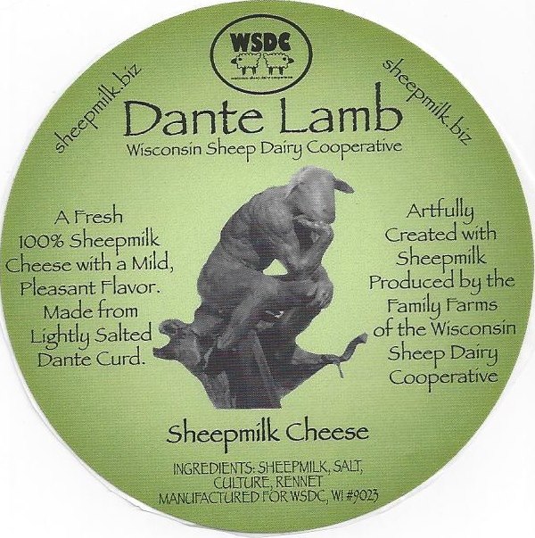 Dante Sheepmilk Cheese, Wisconsin Sheep Dairy Cooperative