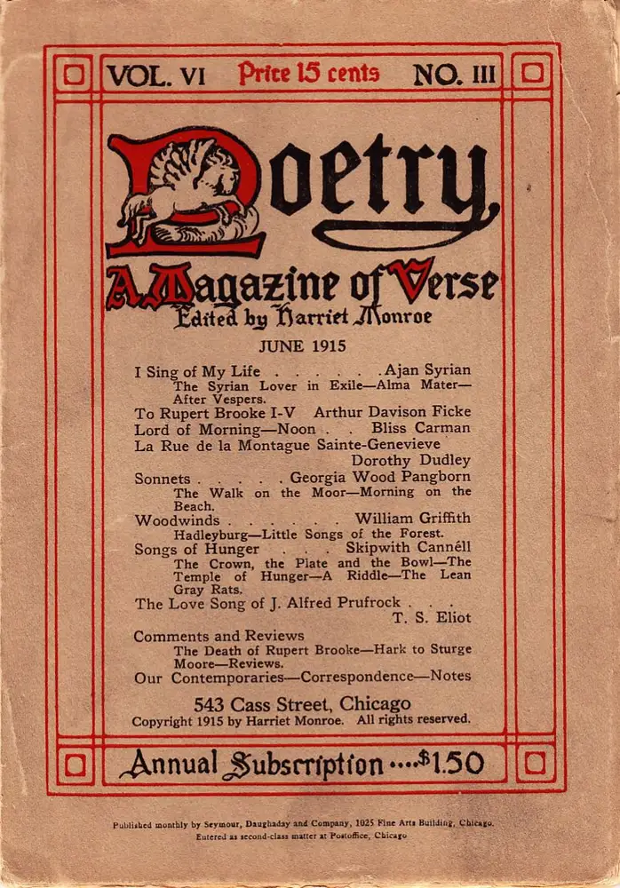 T.S. Eliot, “The Love Song of J. Alfred Prufrock” (1915)